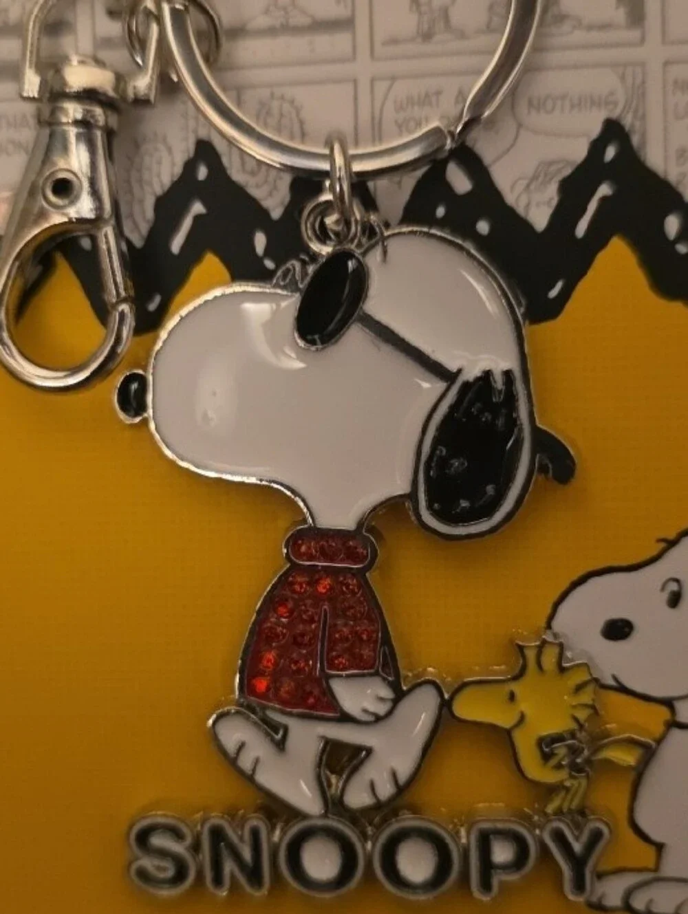 Peanuts Snoopy White & Red Enamel Keychain Or Bag Charm Nwt Super Cute!